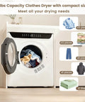 Portable Washer And Dryer Combo Full Automatic Top Load Laundry Pair For Apartments Dorms Smooth Operator Vibe Heavy Duty Steel Tub LED Panel Quick Wash Cycle with 16lbs capacity clothes dryer.