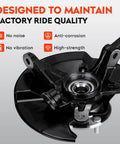 Front Left Steering Knuckle And Wheel Bearing Hub Assembly For Honda Civic 2006 Through 2011 Driver Side Not Si Or Mugen Si Models Direct Fit Replacement Durable Rust Resistant Build Easy Install showing anti-corrosion and high-strength features.