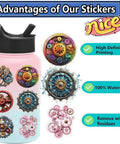 Dope Steampunk Gear Sticker Set 50pc For Journaling And Scrapbooking applied to water bottle, showing vintage design and waterproof finish.