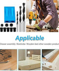 Pocket Hole Jig Kit For Woodworking, Aluminum 14-Piece Joint Locator Set, drilling wood, includes drill bits and guides