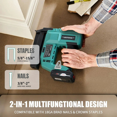 Total Game Changer 20V Cordless Brad Nailer And Electric Staple Gun Kit With 1000 Piece 18 Gauge Nails Battery Powered Smooth Operator For Stress-Free Home Repair And Crafts
