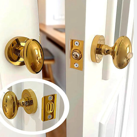 Adjustable Brass Door Catch Ball Catch For Interior Doors Hidden Invisible Mount with brass doorknob and latching mechanism