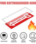 Fire Extinguisher Stickers 4x12 Inch Pack Of 5 Signs With Arrows For Quick Emergency Locate At Home Office School And Hospital