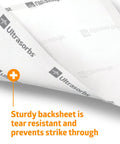 Hospital Grade Quality Built Tough For Heavy Duty Care Super Absorbent Disposable Incontinence Bed Pads 30 By 36 Inch 25 Pack showing durable tear-resistant backsheet.