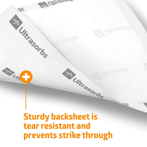 Hospital Grade Quality Built Tough For Heavy Duty Care Super Absorbent Disposable Incontinence Bed Pads 30 By 36 Inch 25 Pack showing durable tear-resistant backsheet.