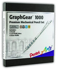 GraphGear 1000 Mechanical Pencil Gift Set With Refill Leads And Erasers showing package with pencil and included refills.