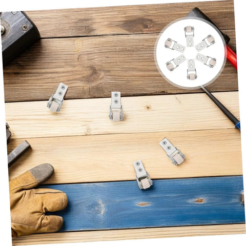 6 Piece White Nylon Sliding Wheels For Furniture Drawers on wooden surface, showcasing casters for smooth sliding drawers.