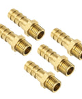 Five Piece Brass Hose Barb Fittings Set M12-1.5 Male To Barb Adapters 10mm Inner Diameter Barbed Pipe Fittings For Water Fuel And Air Lines Durable Corrosion Resistant Easy Install, five brass fittings