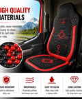 Chill Out Hot Summer Drives With These Wooden Beaded Truck Seat Cushions For Workhorse Electric Delivery Vans 2024+ Heavy Duty Cool Breathable Red Pad on driver seat.
