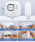 Water Leak Detector Alarm System For Home With 120dB Siren And Multi Probe Sensing IP66 Waterproof For Bathroom Kitchen Laundry Basement And More 3 Pack Battery Included, white unit, 2.6in