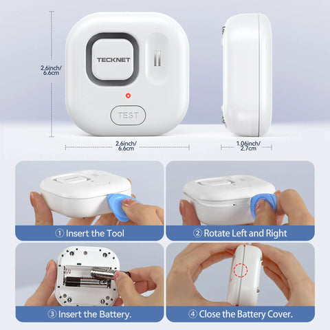 Water Leak Detector Alarm System For Home With 120dB Siren And Multi Probe Sensing IP66 Waterproof For Bathroom Kitchen Laundry Basement And More 3 Pack Battery Included, white unit, 2.6in
