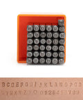 Heavy Duty Metal Stamping Kit With 37 Pcs One Eighth Inch Steel Letter And Number Punch Stamps A To Z And 0 To 9 in orange case