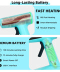 Cordless Hot Glue Gun Kit With Rechargeable Built In Battery Smart Auto Off 2Ah, Mini Glue Gun features, USB C charging, heating time