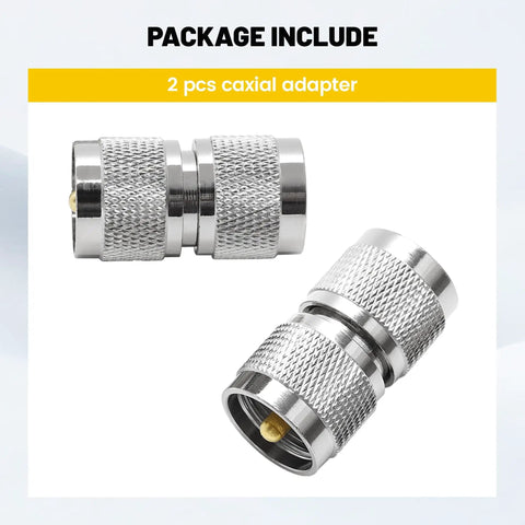 Two Pack UHF PL259 Male To Male Coax Connectors For CB Ham Radios Antennas And Coax Cable Low Loss RF Adapters