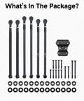 X3 Rear Radius Arms For Can Am X3 And X3 Max 72 Inch Durable Upgrade With Box Section Tubing And One Eighth Inch Wall Four Times Stronger Than Stock Adjustable Bushings For Precise Drifts And Smooth Handling kit with arms, bracket, bolts, and bushings