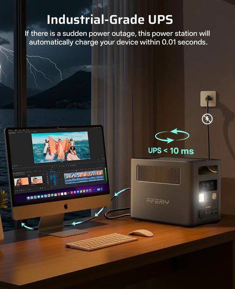 Feature Filled Portable Power Station With 3072Wh Capacity And Bonus Expansion Pack Clutch for home backup with UPS function.