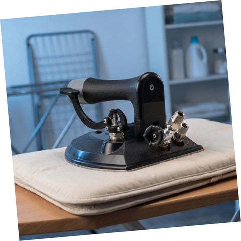 Industrial Grade Steam Iron With Precision Temperature Control For Bulk Loads And Dry Cleaning Factories, Metal Body, Fast Heat, Heavy Duty Performance, Pressing Table Ready, Built For Repeated Commercial Use on ironing pad