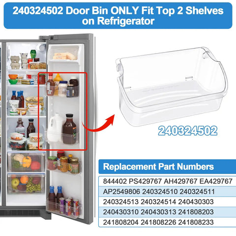 Sturdy Refrigerator Door Bin Replacement For Common Fridge Models, 13 Inch Wide By 7.25 Inch Deep By 3.25 Inch High, Compatible Bin AP2549806