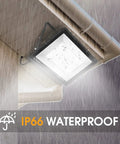 Two Pack 150W LED Flood Lights Outdoor IP66 floodlight with rain protection under roof, 15,500 Lumen Waterproof Lighting
