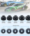 5Mm Bore Pinion Gear Set For RC Cars 1 By 10 And 1 By 8 - 18T 19T 20T 21T 22T Metal Motor Gears Durable Upgrade For Smooth Mesh