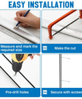 Easy installation steps for Heavy Duty Commercial Door Astragal Weatherstrip 2 Pack 42 Inch, including measuring, cutting, and securing.
