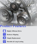 Heavy Duty Auceramic Serpentine Drive Belt Fits Honda CR-V 2.4L and Acura Tsx 2004 2009 on an engine with pulleys.