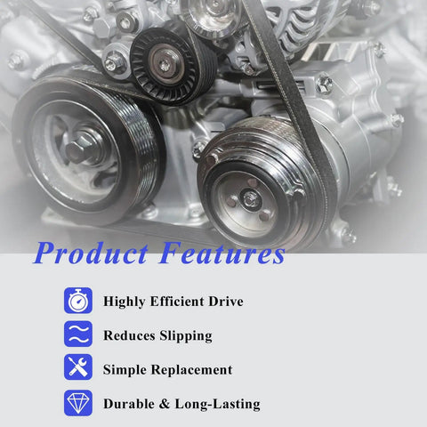 Heavy Duty Auceramic Serpentine Drive Belt Fits Honda CR-V 2.4L and Acura Tsx 2004 2009 on an engine with pulleys.