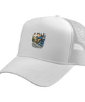 Cool Machinist CNC Vise Gauge Square Tools Hat For Men Gifts Trucker Cap with white foam front and mesh back.