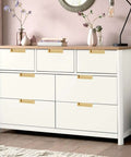 Dresser with Two Pack Recessed Cabinet Handle And Flush Zinc Alloy Finger Pulls For Kitchen Cabinets, Drawers, And Wardrobes, 3.8 Inch Gold Finish