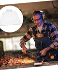 Man using grinder with sparks, inset of 4 Pack Transparent Bench Grinder Guard Shields Eye Shield Replacement for Workshop Use