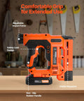 Real Deal Power Tool For Weekend Warriors Knocking Out Home Builds This Cordless 2 In 1 Brad Nailer And Staple Gun shows adjustable impact force and a non-slip grip.