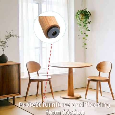 Premium Teflon Furniture Sliders Round 2 Inch with Screws 8 Pack on chair legs to protect floors from scratches.