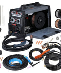 205 Amp All In One MIG TIG Stick Arc Welder Dual Voltage 110V And 230V complete kit with cables and accessories