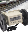 Digital Metric Distance Measuring Wheel, 0.01 to 999999m Measuring Range Double Wheel Distance Counter Tool, displaying measurement readings.