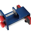 Rock Solid Cabinet Face Frame Clamps Hella Sturdy Aluminum Alloy Clamping Gear For Smooth Woodworking Installation And Precise Universal Alignment With Heavy Duty Grip showing blue clamp with red handles.