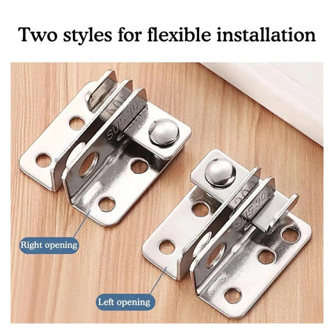 Built Like A Tank Stainless Steel Heavy Duty Door Latch And Security Gate Lock with right and left opening styles.