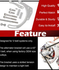 Low Mount Alternator Bracket With Double Hump Heads Adjustable Billet Kit For Small Block Chevy SBC 305 327 350 V8 with parts