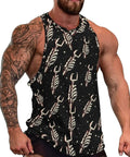 United States Flag Workout Tank Top For Men Lightweight Sleeveless Muscle Shirt Moisture Wicking Polyester Gym Fit With Comfy Stretch Material For Dope Grinds And Heavy Lifting Sessions worn by muscular man with tattoos.