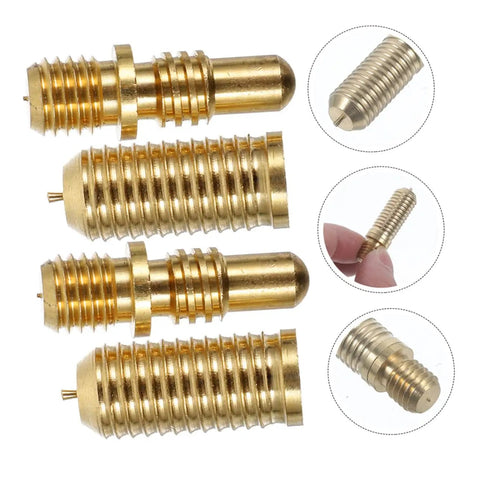 Heavy Duty Copper Pool Cue Extension Screws Four Pack Tough Shaft Connector Joints for Billiard Cue Repairs, 4x1cm size