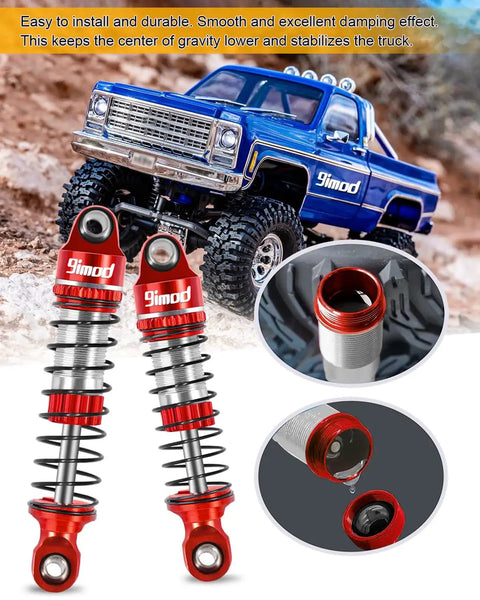 53mm Aluminum Threaded Shock Absorbers Oil Damper For TRX4M TRX4MT One Eighteenth Scale RC Crawler Upgrade Parts Red Premium System