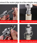 All In One Pipe Threading Tool Kit For One Half And Three Quarter Inch PVC Water Pipes Internal And External Threading Opens Threads Fast Pro Grade Universal Compatibility With PPR MPP Piping Fits Electric Drill 2025 Model used on pipe
