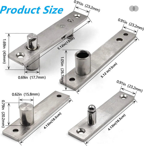 Product dimensions of Heavy Duty Door Pivot Hinges For Wood Doors 360 Degree Hidden Door Hinge For Secret Doors