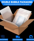 Pro Grade Protective Bubble Pouch Wrap Bags 8x10 Inch 30 Pack in open cardboard box, double wall thick shockproof clear cushioning bags for moving.