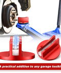 Side view of Universal Aluminum Grooved Magnetic Jack Pads 4 Pack with Pinch Weld Adapters for Cars, red anodized aluminum