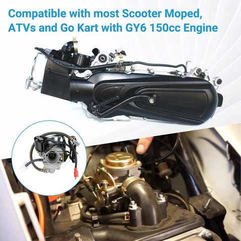 GY6 150cc Carburetor PD24J Kit With Ignition Coil Throttle Cable And Starter Solenoid for 125cc 150cc Taotao Scooters Engines
