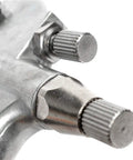 Top Tier Gravity Feed Pneumatic Spray Gun With 0.5mm Nozzle adjustment knobs close-up, showcasing its durable alloy construction.