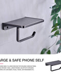 Oil Rubbed Bronze Wall Mount Toilet Paper Holder With Built In Phone Shelf And Storage Super Handy Dispenser Removable Paper Hook Adjustable Direction Durable Zinc Build For Modern Bathroom Must Have