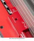 7 Piece Aluminum 3D Setup Block Kit With 4 Ways To Measure Per Block Router And Table Saw Gauge Blocks Height Gauge For Router Bits Includes Powder Coated Rack It Wall Mount Usa Made, red aluminum block on saw fence