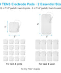 24 pack of Heavy Duty Tens Therapy Pads With Pad Holder, featuring 16 small and 8 large pads for targeted pain relief.