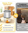 Manual Honey Press Extractor For Beeswax And Honeycomb Drums Stainless Steel Kitchen Tool With 532.6 Oz Capacity vs traditional method